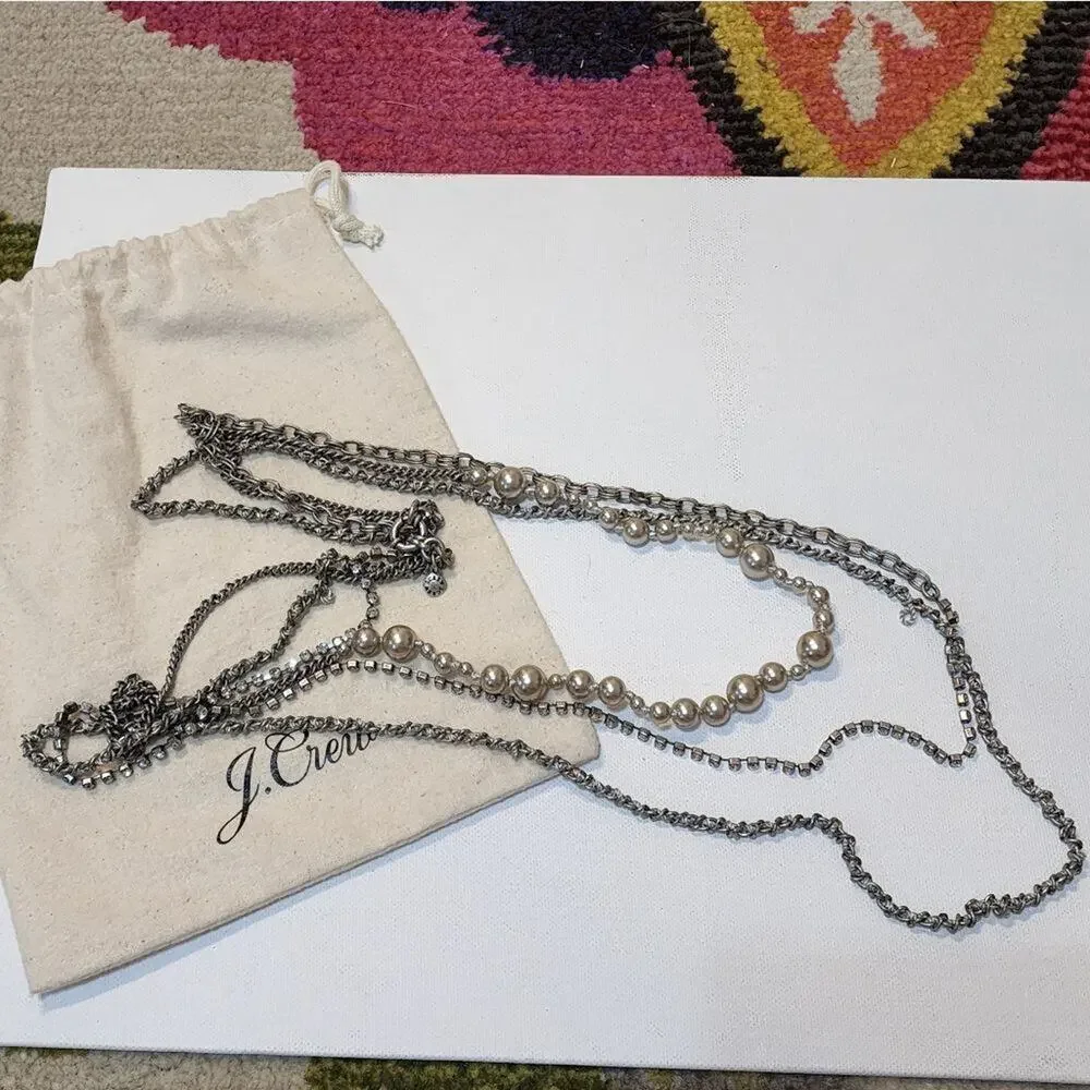 J. Crew faux‎ pearl triple strand necklace